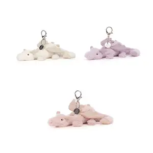 Jellycat Dragon Keychain Plush Bag Charm Cute Soft Dragon Stuffed Animal Key Ring Backpack Accessory Kawaii Gift