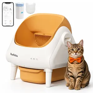 PawPetica Self-Cleaning Cat Litter Box, App Controlled, with Safety Sensor, Removable and Washable Liner, 10.5L Large Bin