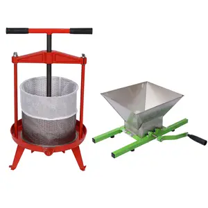 Heavy-Duty Stainless Steel Thick Manual Fruit Wine Press, Kitchen Apple Grape Berry Crusher Juice Maker