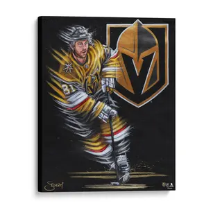 Jonathan Marchessault Vegas Golden Knights Stretched 16" x 20" Embellished Canvas Giclee Print - Art by Eric Sevigny