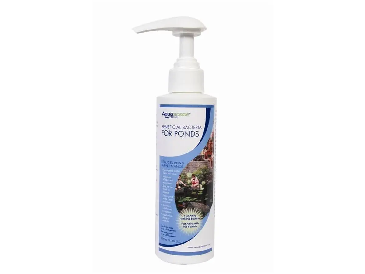 Aquascape 98886 Concentrated Natural Beneficial Bacteria for Ponds, Safe Liquid Water Treatment, 250ml-8.5oz Bottle, Balances Water