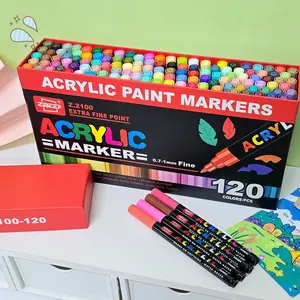 120 Colors Acrylic Paint Pens, Art Markers for Rock Painting, Stone Ceramic Glass Wood Canvas, DIY Office School Supplies, Classroom Supplies