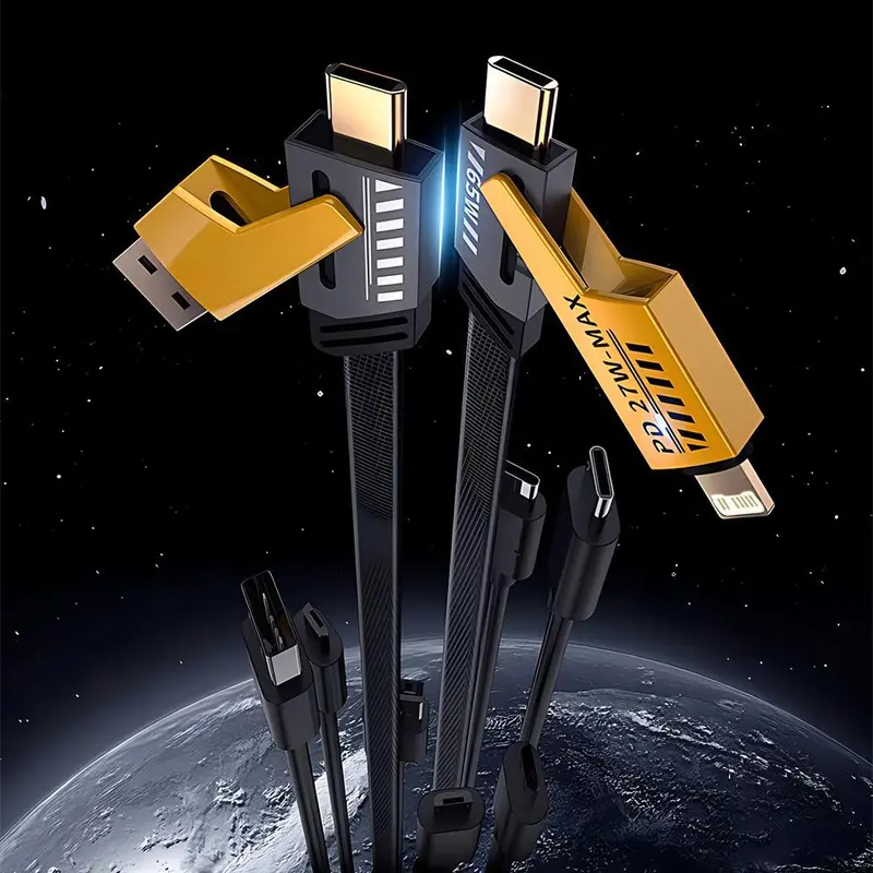 4 in 1 Charging Cable, Multifunctional PD Fast Charging Type c Cable, Mobile Phone Charging Cable for iPhone 15 14 13 Samsung S23 Xiaomi, Cellphone Charging Accessory