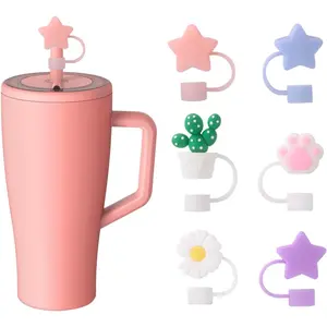 Straw Cover for Brumate 30oz and 40oz, Adjustable Silicone Straw Cover, 6PCS Colorful Straw Cover Compatible With 12 mm straw cover