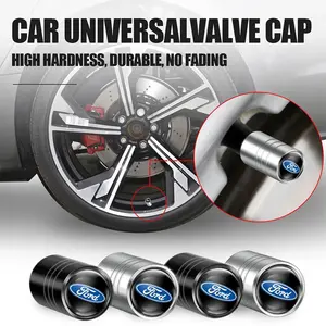 4PCS 3D Metal Car Wheel Tire Valve Air Stem Caps Cover Emblem Badge Decoration For Ford Focus 2 3 4 MK2 MK3 MK4 Kuga Ranger Mondeo Fiesta MK7 Mustang Escort Ecosport S-MAX Transit Ecosport Accessories