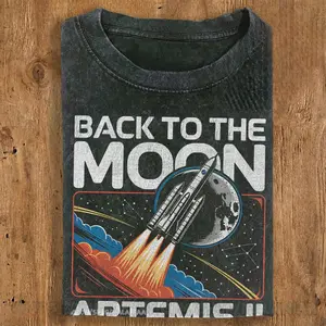 Vintage Artemis II Back To The Moon Shirt, Retro Space Exploration Graphic Tee, NASA Rocket T-Shirt, Astronomy Lover Gift