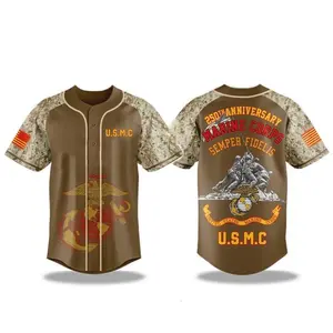 Vintage USMC 250 Year Anniversary Baseball Jersey Shirt, Marines 250th Birthday Graphic Shirt