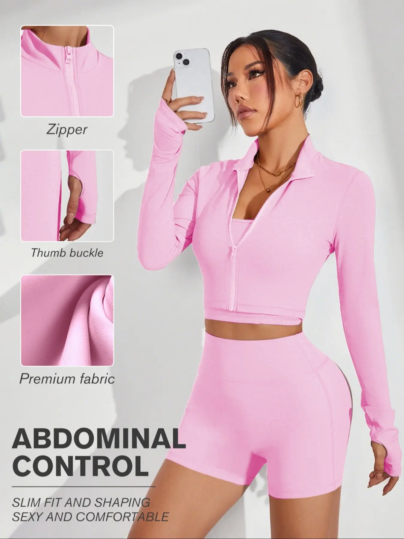 Women's Outdoor Sports Yoga Set, Breathable Elastic Jacket, Slimming Sexy Top, Short Pants, Running Ball Training Kit, Workout Running Outfits, Sweatsuit Sets, Athleisure Activewear Set, Fitted Sportswear Set