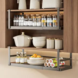 [Cabinet Organizer] Adjustable Metal Kitchen Cabinet Organizer, Kitchen Storage Rack | 12.6" Wide x 11.8" Deep x 35.4" Tall, White | Space-Saving Storage for Bottles, Jars, Utensils, Kitchen Utensil Holder | 1pc Adjustable Standing Shelf