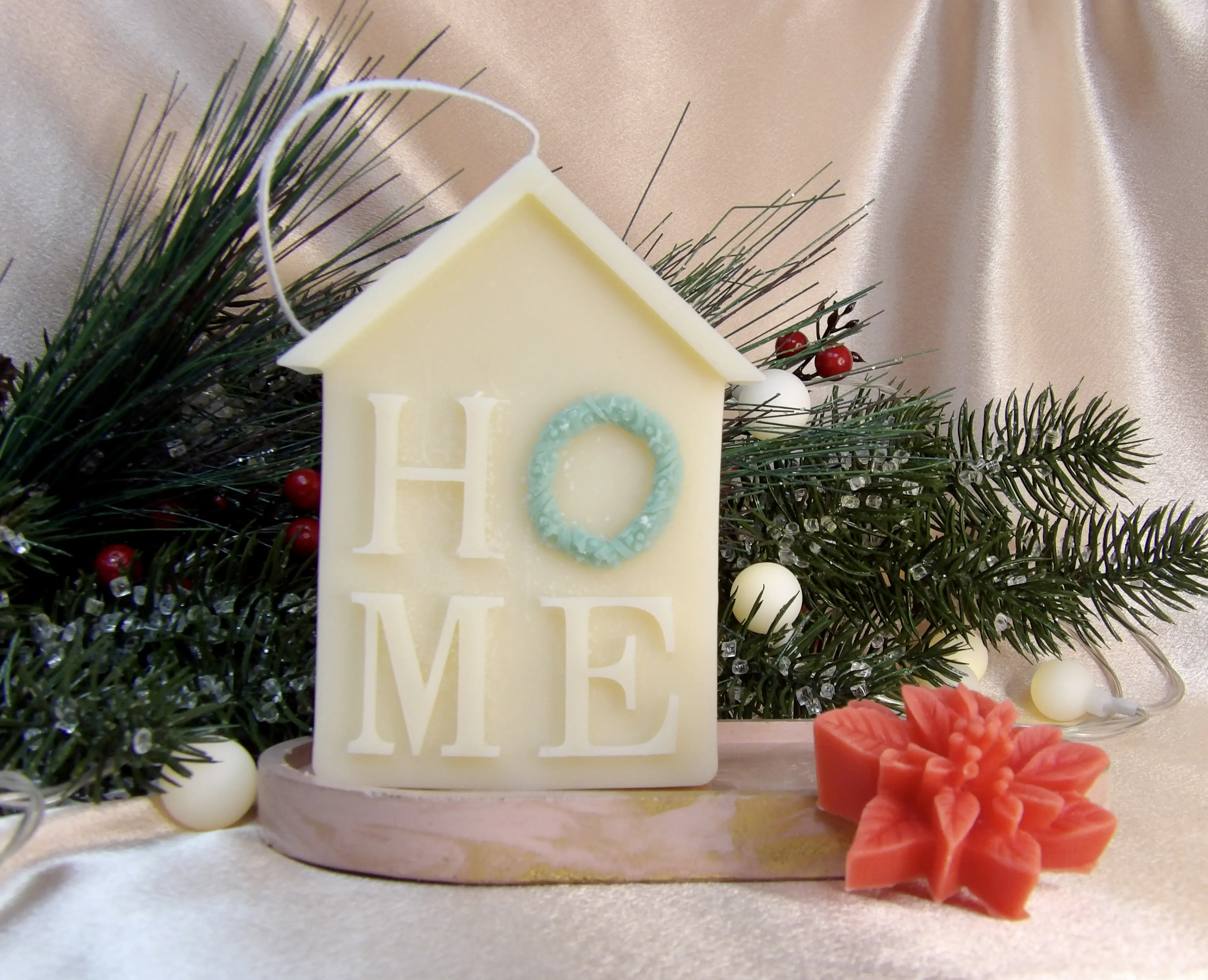 Cozy Winter Home Candle Set – 4-Piece Holiday Collection | Decorative Holiday Candles