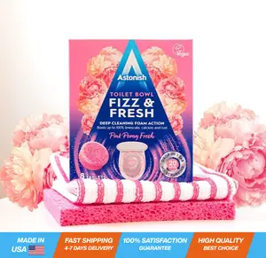 Foaming Pink Peony Toilet Bowl Cleaner - Deep Cleaning Limescale, Calcium & Rust - No Bottle, Removes Hard Stains - Box of 8 Tablets