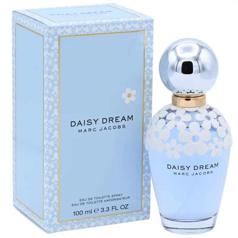 MARC JACOBS Daisy Dream Women's Full-Size EDT Floral Perfume - 3.3 fl oz (3.4 oz Equivalent), New In Box, Elegant Jasmine Fragrance, Grapefruit Zing, Sweet Fruit Undertones, Airy Light, White Wood Musk, Coconut Water Base, Everyday Wear