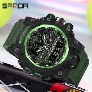 Sporty Wrist Watch with a Rugged Chunky Case, Dual Display, Unisex Casual Streetwear Design for Everyday Urban Outings and Sports