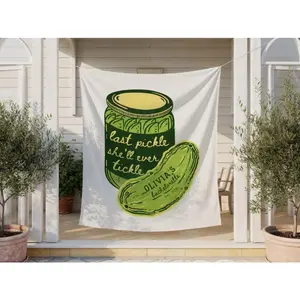 Pickle Bachelorette Party Banner, Funny Dill Creek Decor, Personalized Last Pickle Celebration Sign 60X40FT Tapestry