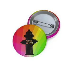 Art We All NYC colorful hydrant Pin Buttons - Metal, Lightweight, Durable, Safety Pin, Glossy, UV Resistant, Made in USA