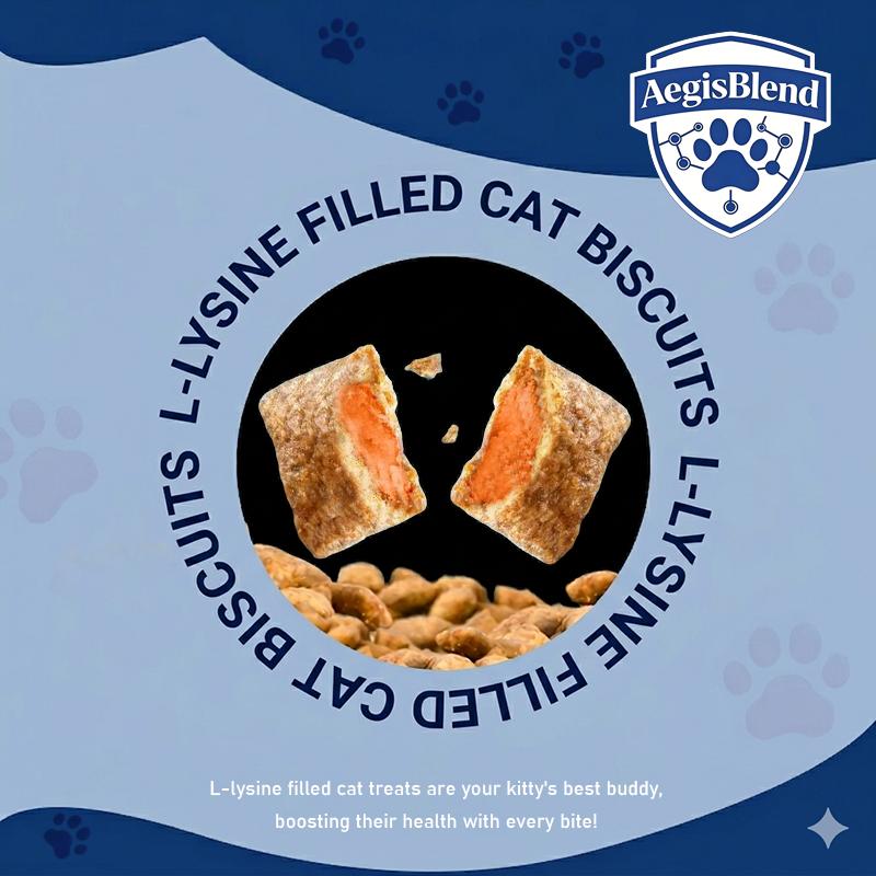 AegisBlend Lysine Cat Chews – Immune Support & Respiratory Health Cat Treats with Fish Oil & Krill, Helps with Watery Eyes & Seasonal Stress, Soft Chew Cat Supplement for Coat, Teeth & Wellness, 150g