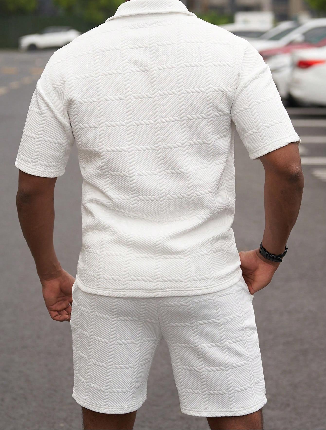 KZZ Men's Summer Solid-Colour Fashion Casual Short-Sleeved Suit Clothes Clothes Menswear Formal Shortsleeve Chainsaw Top Top Gamis Gamis Tropical