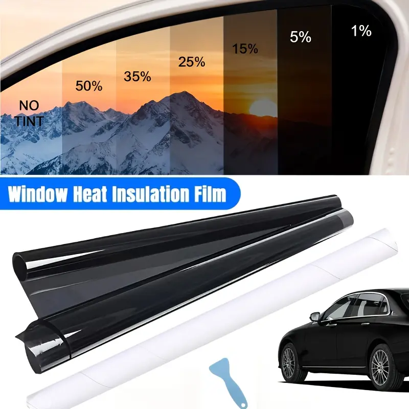 50x600cm Car Window Tint Film Roll - UV & Heat Block with 1%-50% VLT for Privacy, Easy DIY Installation Kit for Cars, SUVs, Vans,Trucks Car Sun Shade Windshield