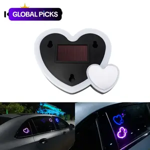 Car windows solar heart-shaped atmosphere lights triangular windows illuminated heart-shaped ambient lights LED decorative lights Car Light Embellishments for store doors and windows room decoration #GLOBAL PICKS