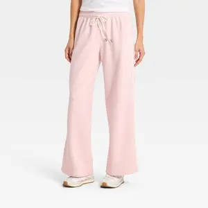 Women's Mid-Rise Straight Leg Track Sweatpants - Universal Thread Light Pink XL