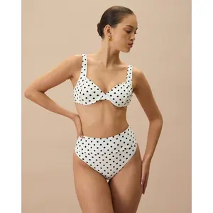 The White Polka Dot Underwire Bikini Top