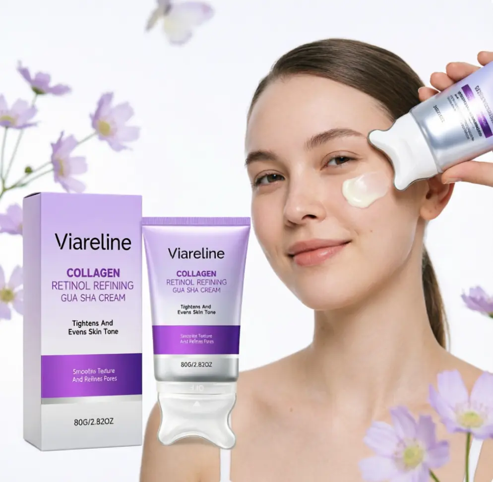 PDRN 2-in-1 Collagen Retinol Refining Guasha Lifting Cream, 5-Minute Instant De-Puffing & Lifting Face Massager, Jawline Definer, Peptide & Retinol for Wrinkle Care,Plumping Elasticity for Sagging Skin, Premium At-Home Spa Ritual all-in-one light daily