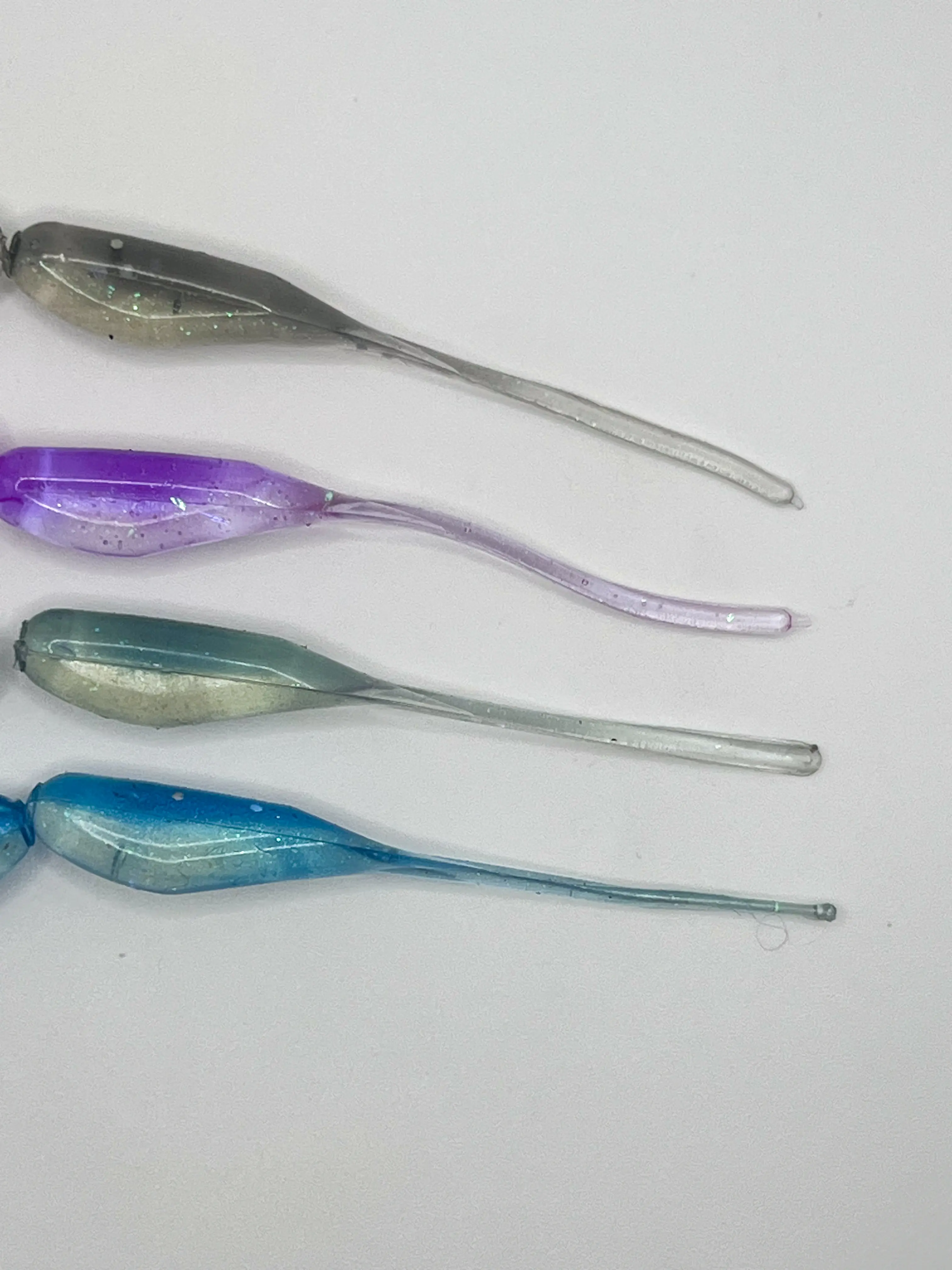 Shot Caller 2.5” Flat Tail Shad - Subtle Quiver for Realistic Movement, Versatile Rigging for Crappie Fishing, 16 Bait Packs per Pack