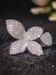 1 PC Elegant Cubic Zirconia Butterfly Ring For Women For Wedding Engagement Party Jewelry Valentine's Day Gift Cubic Zirconia Rings Artificial Zircon Ring
