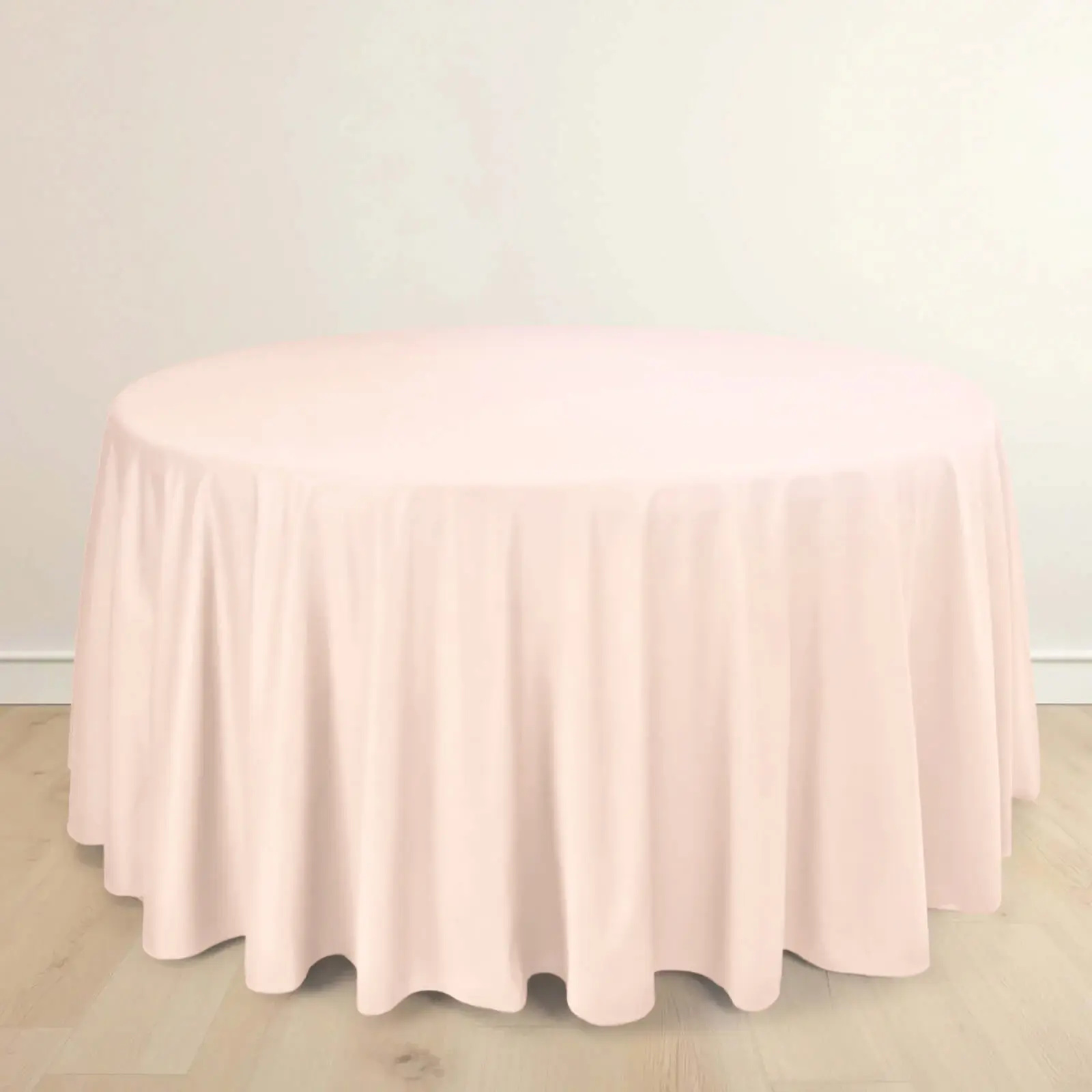 Scuba Round Tablecloth 120" Blush - Seamless & Wrinkle Free Table Cover
