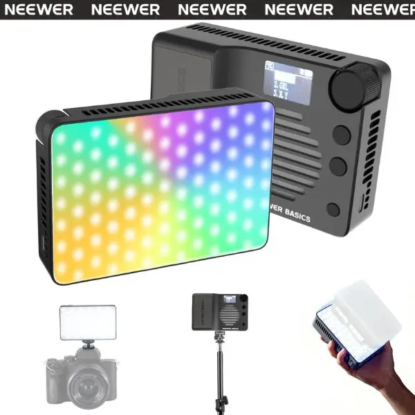 NEEWER BS40C Magnetic RGB Video Light, 45W Boost Mode, 2500-10000K Dimmable LED Panel, CRI 95+, 4800Lux/0.5m, 5000mAh Battery, 14 Scene Effects for Camera, Streaming, Photography & Vlogging