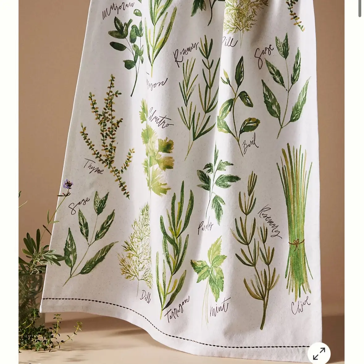Types of Herbs Dish Towel 20% OFF ANTHROPOLOGIE