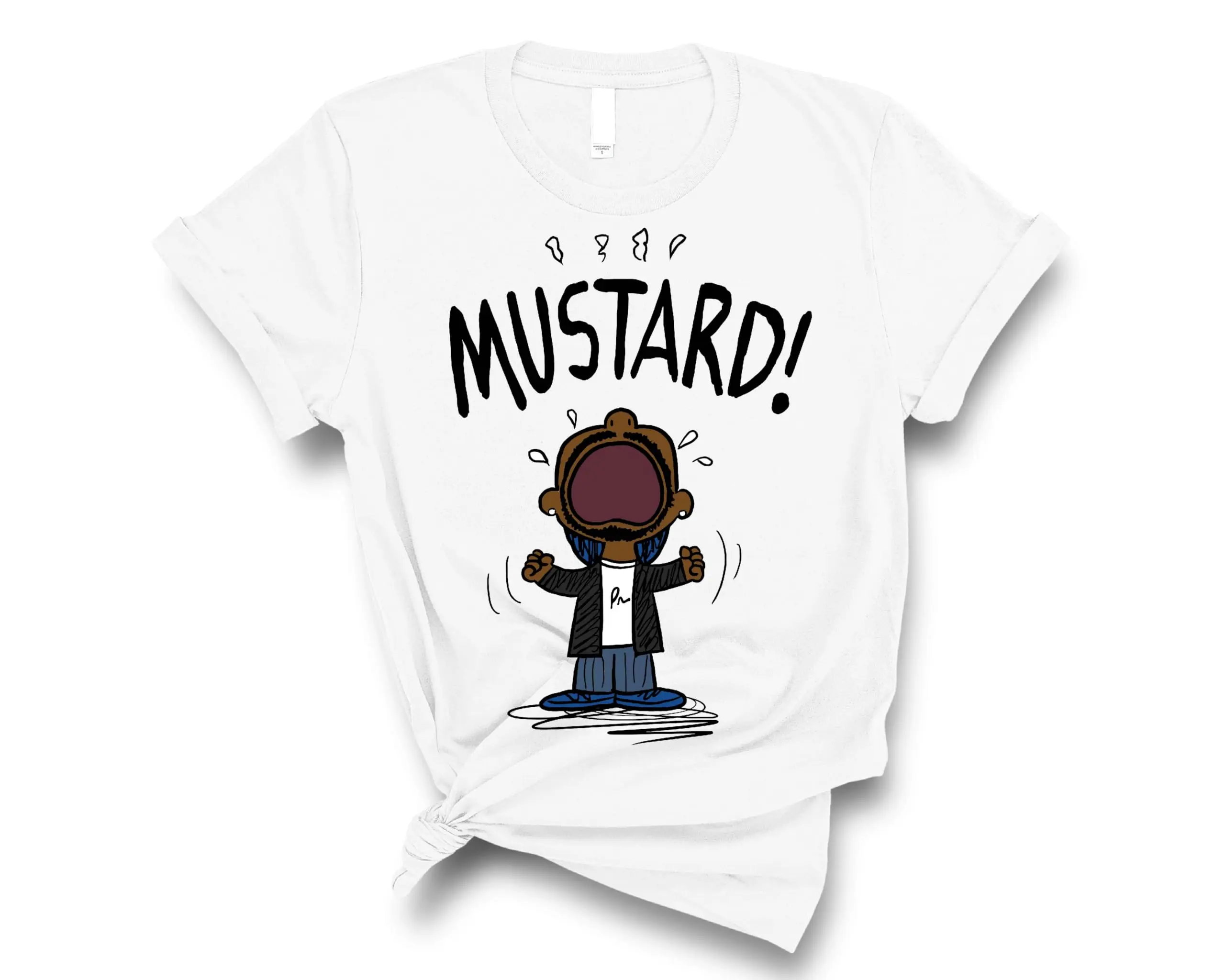 Mustard T-Shirt Iconic Rapper Printed T-Shirt Funny Meme Shirt Gift for Rap Music Lovers T-Shirts in Different Colors and Sizes for Concerts Casual Comfortable Short Sleeve Cotton Tee