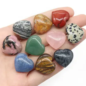 Natural Crystal Heart-Shaped Stone Ornament – Undrilled Decorative Gemstone