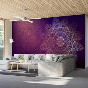 Mandala Flower Pattern Tapestry, Brushed Fabric Wall Hanging, Polyester Mandala Decor for Living Room Bedroom Kitchen, Woven Wall Art, No Power Needed, 100-120g Lightweight Tapestry