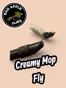 Bad Apple Flies Creamy Mop Fly High-Vis Bead Head Nymph for Trout Panfish & Carp Fishing Lure