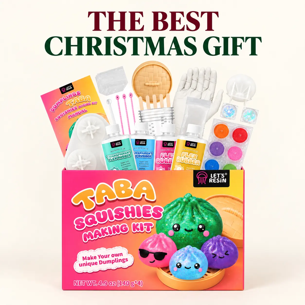 LET'S RESIN Taba Squishy Making Kit, DIY Silicone Kawaii Food Fidget Toy, Sensory Craft Set for Beginners, 3 Kit Options to Choose From, Screen-Free Gift for Teens & Adults, Black Friday, Thanksgiving & Christmas Gifts,familyfun