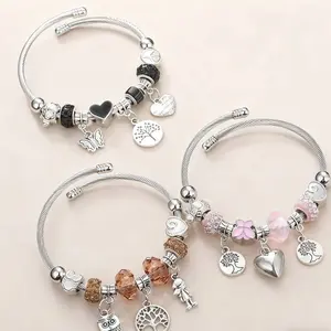 Multi-Charm Bangle Bracelet