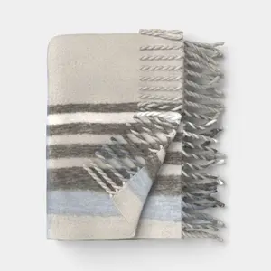 Woven Plaid Throw Blanket Gray - Threshold