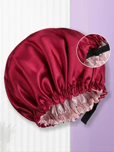 Double-sided Satin Sleep Bonnet, Reversible Use Smooth Satin Silk Sleep Bonnet with Wide Adjustable String Band, Hair Wraps, Hair Wig Protect Daily Use String Cap Bonnet, Heatless
