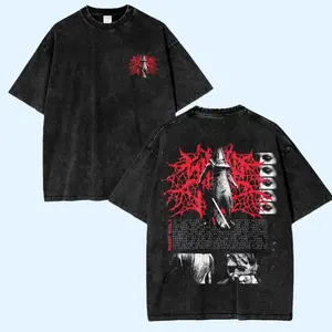 Silent Hill Pyramid Head Graphic Tee, Vintage Washed Black Oversized T-Shirt, Horror Game Streetwear Unisex Cotton Top