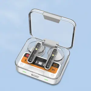 Translucent True Wireless Headset Bluetooth 5.3 with Microphone Personality Earplug IPX4 Waterproof with Transparent Charging Box Touch Control Volume In Ear Earplug for Music Running Movement Wireless Audio Earphones