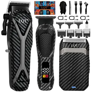 LQT 3-Piece Professional Cordless Hair Clipper Set for Men - Electric Trimmer with LED Display, barber equipment kit,Premium Gift Box, Ideal Father's Day Gift