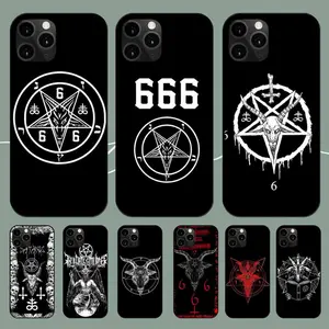 Pentagram 666 Demonic Satanic Phone Case For iPhone 11 12 Mini 13 14 15 PRO XS MAX X XR 8 Plus Shell