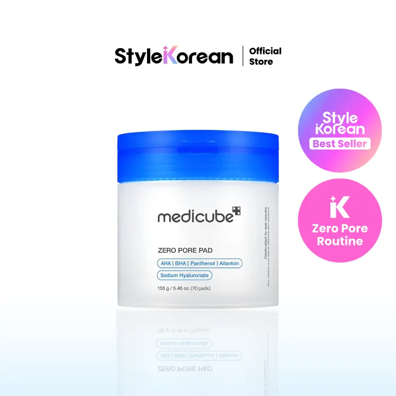 [Official Medicube Partner] Zero Pore Pad (70ea), AHA Lactic Acid & 0.45% BHA Salicylic Acid, Improving Skin Texture, Mild Exfoliation, Easy To Use, Minimize Pores, Prevent Breakouts, Facial Peels, Korean Skincare