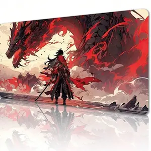 Japanese Style Mouse Pad, Premium Feel Desk Mat, Non-Slip Rubber Base, Washable Large Gaming Mouse Pad, 35.4x15.7 Inches, Office School Home