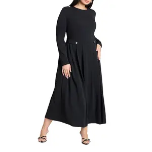 ELOQUII Women's Plus Size Eupalette Dress With Pleats