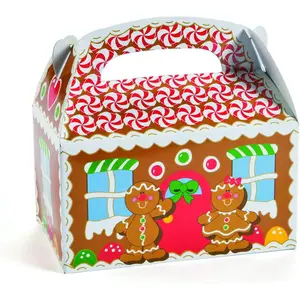 Gingerbread House Favor Treat Boxes - Christmas and Holiday Party Supplies - 12 Pieces