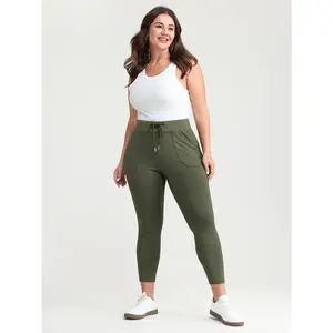 BLOOMCHIC Women's High-Rise Plus Size Spandex Garment Leggings - Casual Drawstring Stretchy Skinny-Fit Bottoms with Knot, Pocket, M-6X 2026 Summer Pick for Ladies 2026 Summer Vibes Swimweek