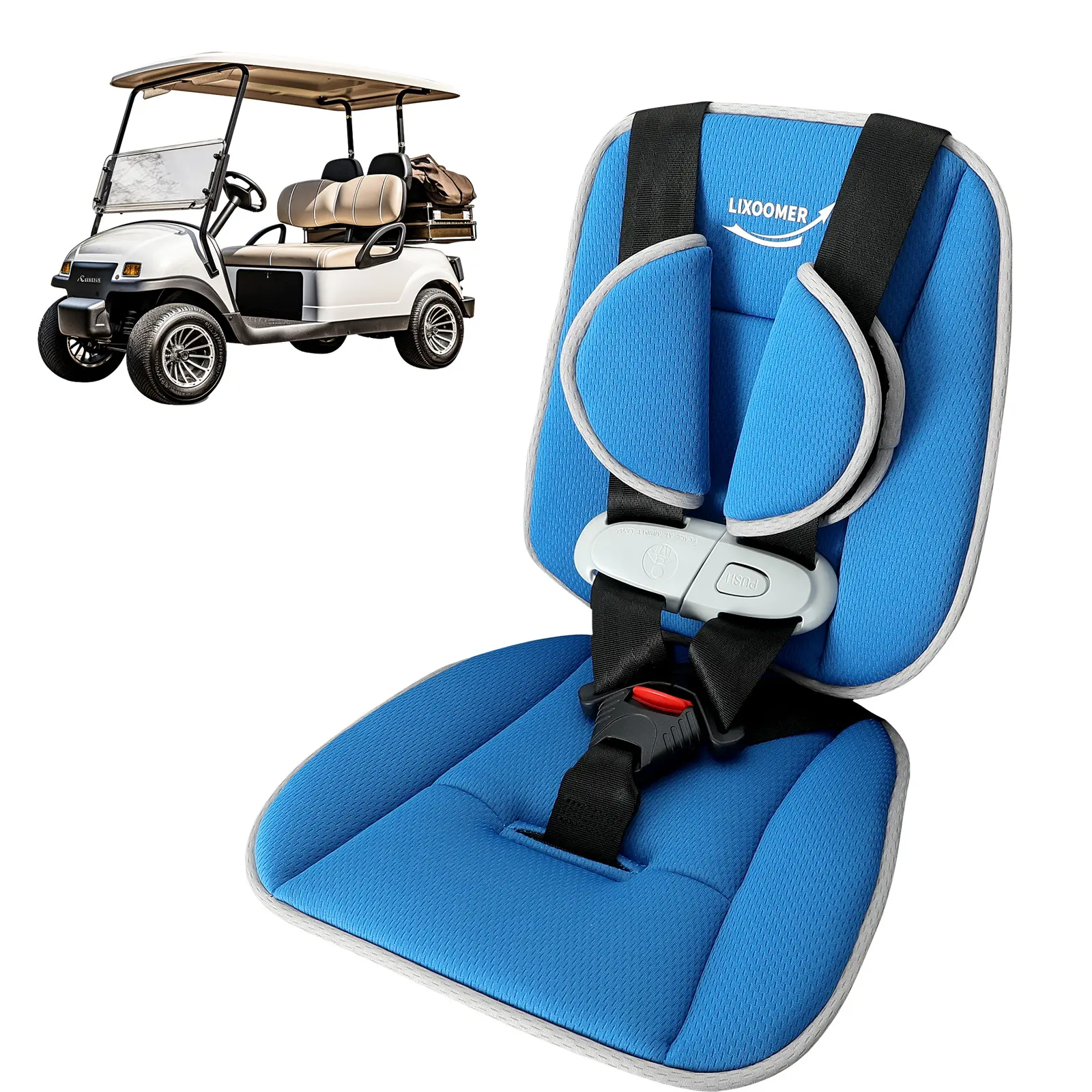 SUNPIE Golf Child Positioner for Golf Carts, 5 Point Harness to Keep Kids Secure in Golf Cart, Easy Installation Fits Most Golf Carts