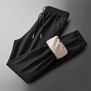 Fleece-Lined Thickened Pants for Men, Autumn and Winter Windproof Waterproof Outdoor Warm Men's Pants, Three-Proof Sports Pants, Men's Casual Pants